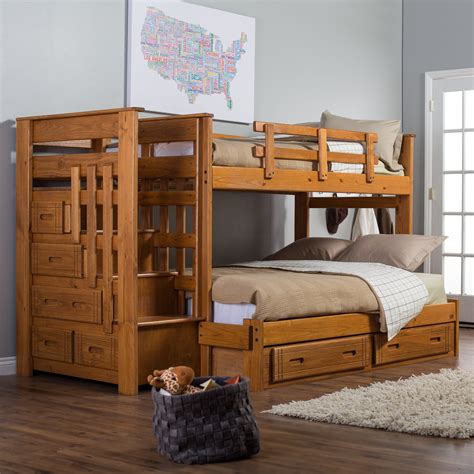 twin over twin bunk bed with stairs